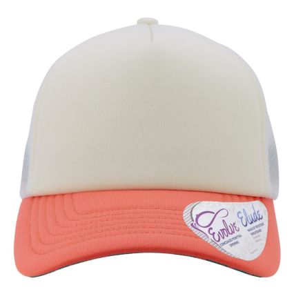Infinity Hers ROSIE Women's Foam Trucker Cap in Ivory/ sherbert/ white/ floral