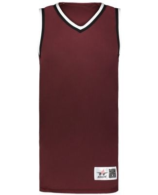 Alleson Athletic A51000 Men's Retro Basketball Jer in Maroon/ black/ white