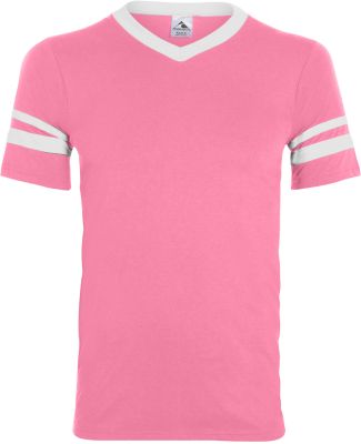 Augusta Sportswear 360 Two Sleeve Stripe Jersey in Pink/ white