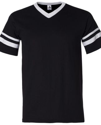 360 Augusta Sportswear Sleeve Stripe Jersey BLACK/ WHITE