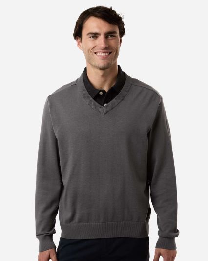 Devon and Jones DG445 Men's New Classic V-Neck Swe in Graphite