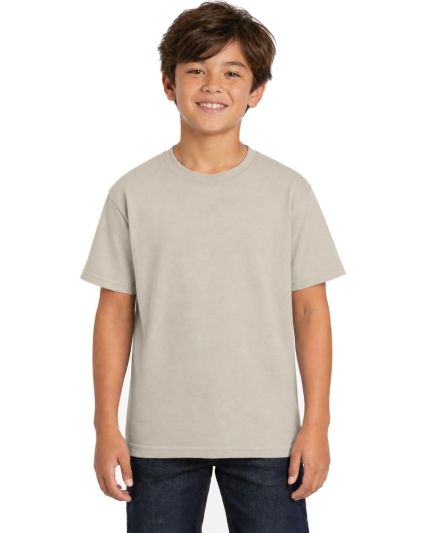 Gildan 3000B Youth Light Cotton T-Shirt in Sand