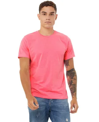 BELLA+CANVAS 3650 Mens Poly-Cotton T-Shirt in Neon pink