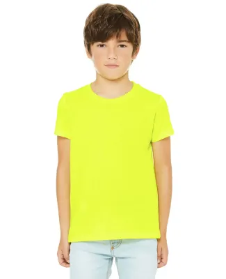 BELLA+CANVAS 3001YCVC Jersey Youth T-Shirt in Neon yellow