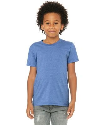 BELLA+CANVAS 3001YCVC Jersey Youth T-Shirt in Hthr colum blue