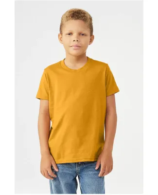 BELLA+CANVAS 3001YCVC Jersey Youth T-Shirt in Heather mustard