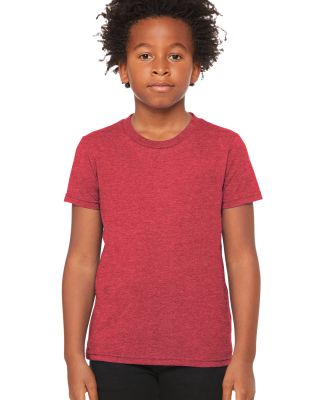 BELLA+CANVAS 3001YCVC Jersey Youth T-Shirt in Heather red