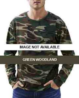 3916 Code V Adult Camouflage Long sleeve T-shirt Green Woodland