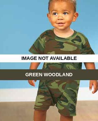 4415 Code V Infant Camouflage T-Romper Green Woodland