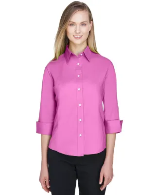 DP625W Devon & Jones Ladies’ Three-Quarter-Sleev CHARITY PINK