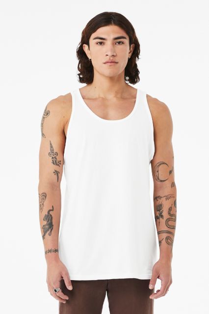 Bella+Canvas 3480CVC Unisex Heather CVC Tank in Solid white blend