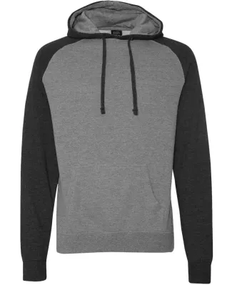 Independent Trading Co. - Raglan Hooded Pullover - Gunmetal Heather/ Charcoal Heather