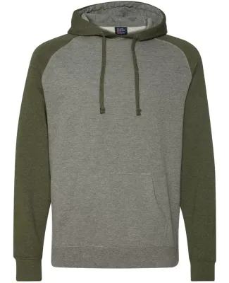 Independent Trading Co. - Raglan Hooded Pullover - Gunmetal Heather/ Army Heather