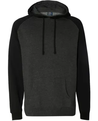 Independent Trading Co. - Raglan Hooded Pullover - Charcoal Heather/ Black