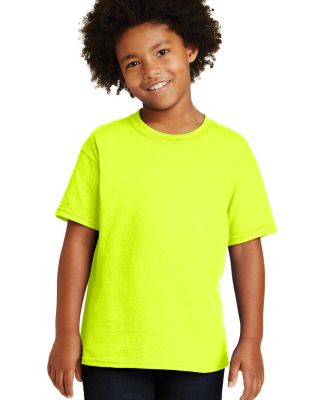 Gildan 5000B Youth Heavy Cotton Plain T shirt Bulk in Safety green