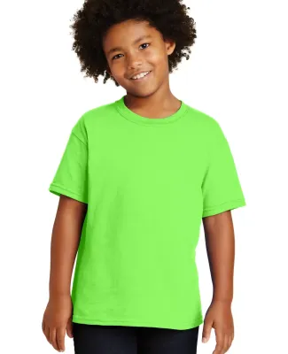 Gildan 5000B Heavyweight Cotton Youth T-shirt  in Neon green