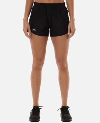 Under Armour 1382968 Women's Fly-By Unlined 3" Sho in Black/ black/ white