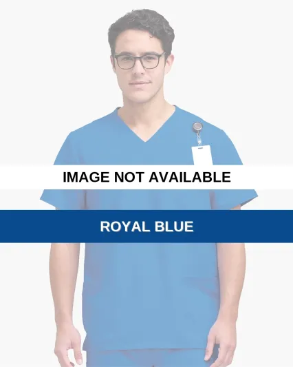 Hanes HMB002 Men's V-Neck 3 Pocket Scrub Top Royal Blue