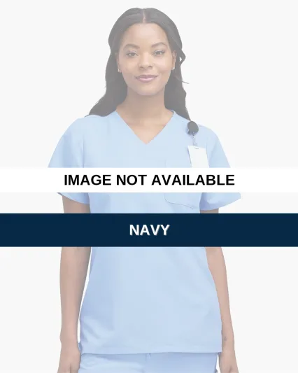 Hanes HSB000 Women's V-Neck 1 Pocket Scrub Top Navy