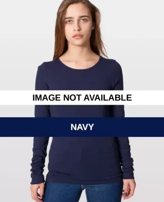 6307 American Apparel Womens Sheer Jersey Long Sle Navy