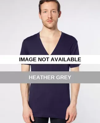 American Apparel 6456 Unisex Sheer Deep V Tee Heather Grey