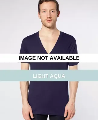 American Apparel 6456 Unisex Sheer Deep V Tee Light Aqua