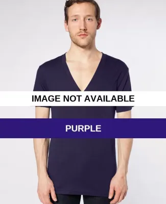 American Apparel 6456 Unisex Sheer Deep V Tee Purple