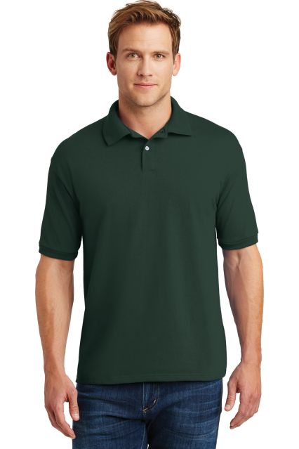 054X Hanes Ecosmart Jersey Polo  in Deep forest