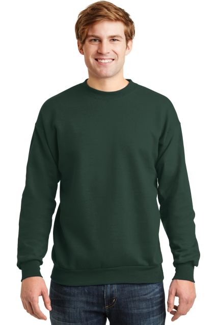 Hanes P160 ecosmart crewneck sweatshirt in Deep Forest