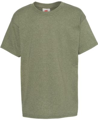 5370 Hanes® Heavyweight 50/50 Youth T-shirt Heather Green