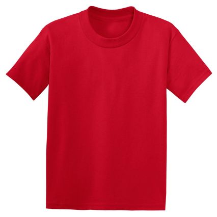 Hanes 5370 Heavyweight 50/50 Youth T-shirt in Deep red