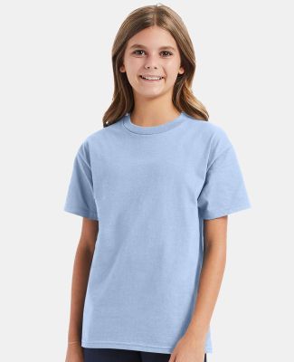 Hanes 5450 Authentic Tagless Youth T-shirt in Light blue