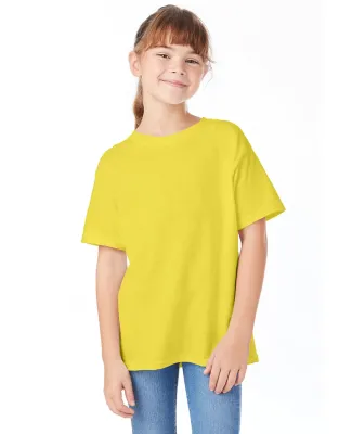 Hanes 5480 Heavyweight Youth T-shirt in Yellow