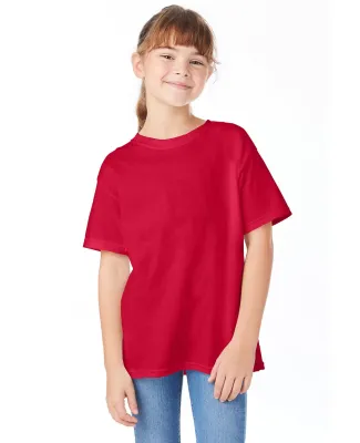 Hanes 5480 Heavyweight Youth T-shirt in Deep red