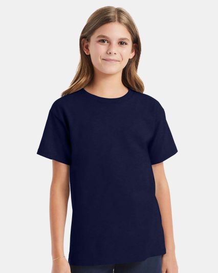 Hanes 5480 Heavyweight Youth T-shirt in Navy