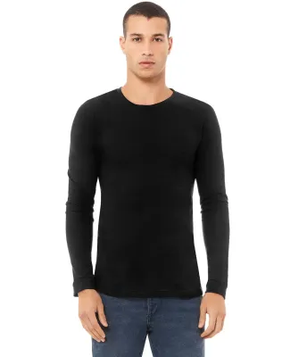 BELLA+CANVAS 3501 Long Sleeve T-Shirt in Solid black slub
