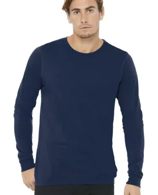 BELLA+CANVAS 3501 Long Sleeve T-Shirt in Navy