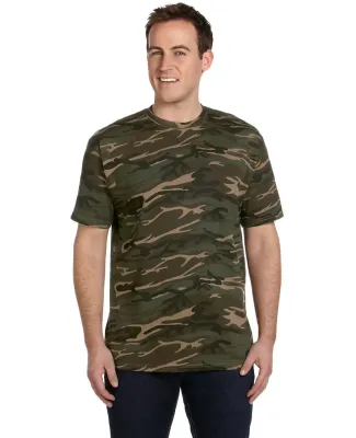 Anvil 939 Ring Spun Camouflage Tee in Camouflage green