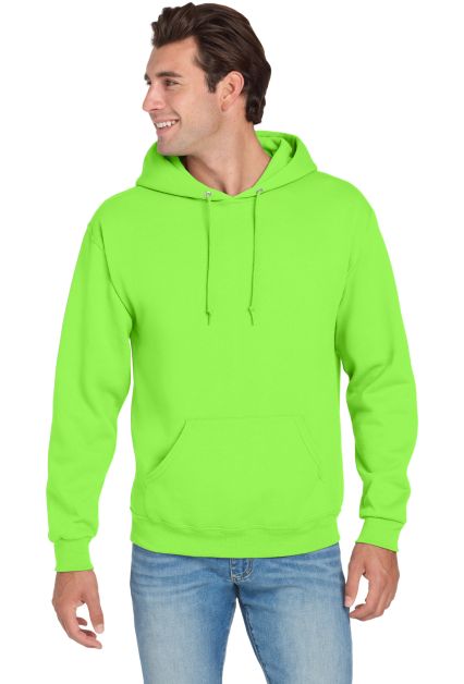 996M JERZEES NuBlend Hooded Pullover Sweatshirt in Neon green
