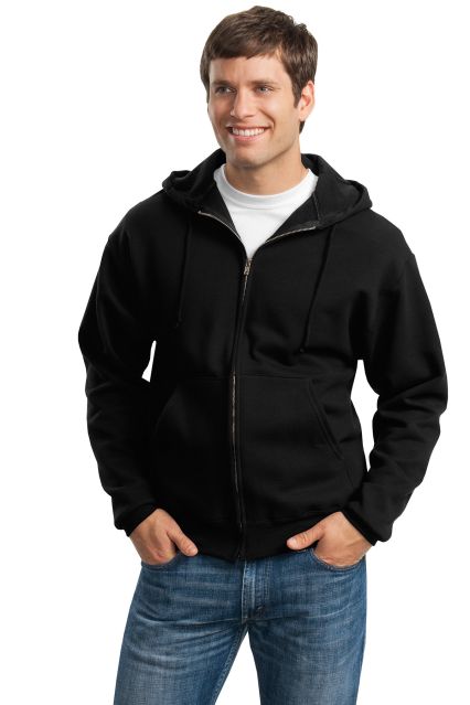 JERZEES 4999 Super Sweats Full Zip Hooded Sweatshi in Black