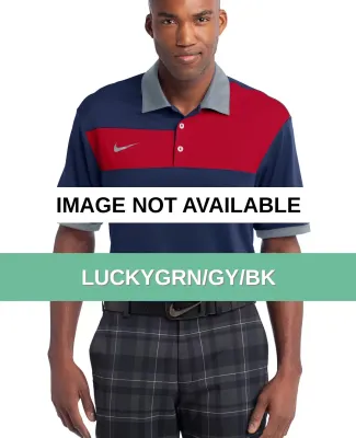 Nike Golf Dri FIT Sport Colorblock Polo 527806 LuckyGrn/Gy/Bk