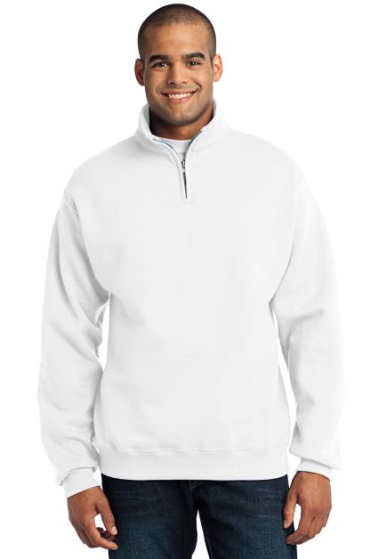 JERZEES 995 Adult New Blend Zip Cadet Collar Sweat in White