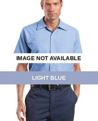 CornerStone Short Sleeve Pocketless Gripper Shirt  Light Blue