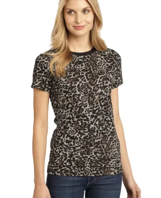 District Made 153 Ladies Perfect Weight Crew Tee D Leopard