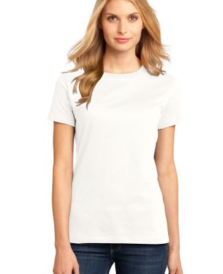 District Made 153 Ladies Perfect Weight Crew Tee D in Bright white