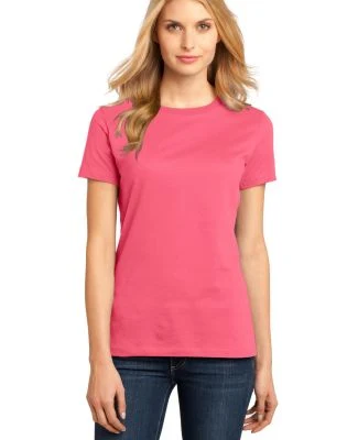 District Made 153 Ladies Perfect Weight Crew Tee D in Coral
