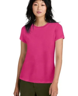 District Made 153 Ladies Perfect Weight Crew Tee D in Dark fuchsia