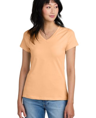 District Made DM1170L Ladies Perfect Weight V Neck in Apricot