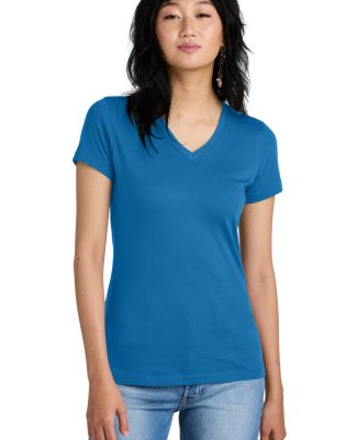 District Made DM1170L Ladies Perfect Weight V Neck in Brtblue