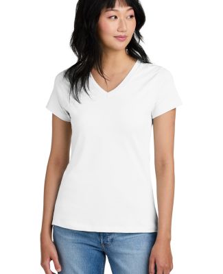 District Made DM1170L Ladies Perfect Weight V Neck in Bright white